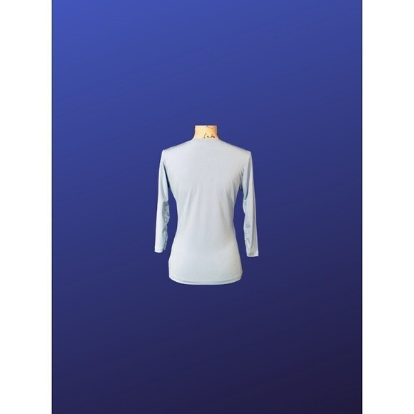 COLDWATER CREEK Surplice Wrap Top, LIGHT BLUE, Women’s Size X-Small, NWOT - Picture 2 of 8